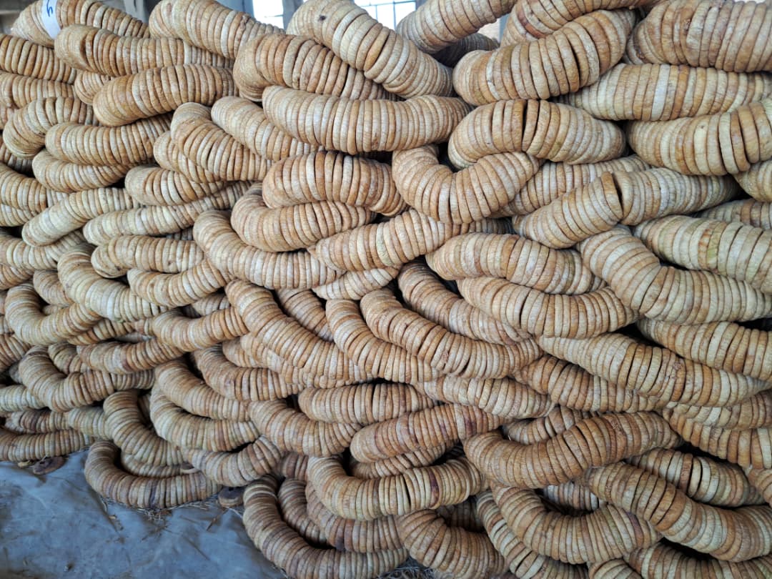 Stacks of dried Afghan figs