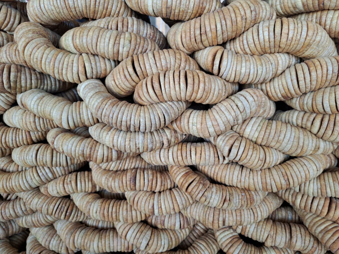 Close view of dried Afghan figs